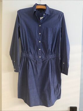 Banana Republic Navy Blue Shirt Midi Dress